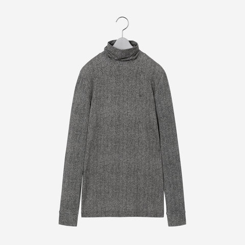 Tweed Printed Turtleneck / gray