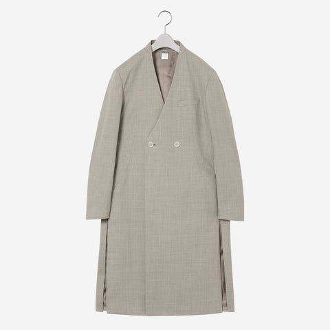 Collar Less Hidden Pocket Coat / beige