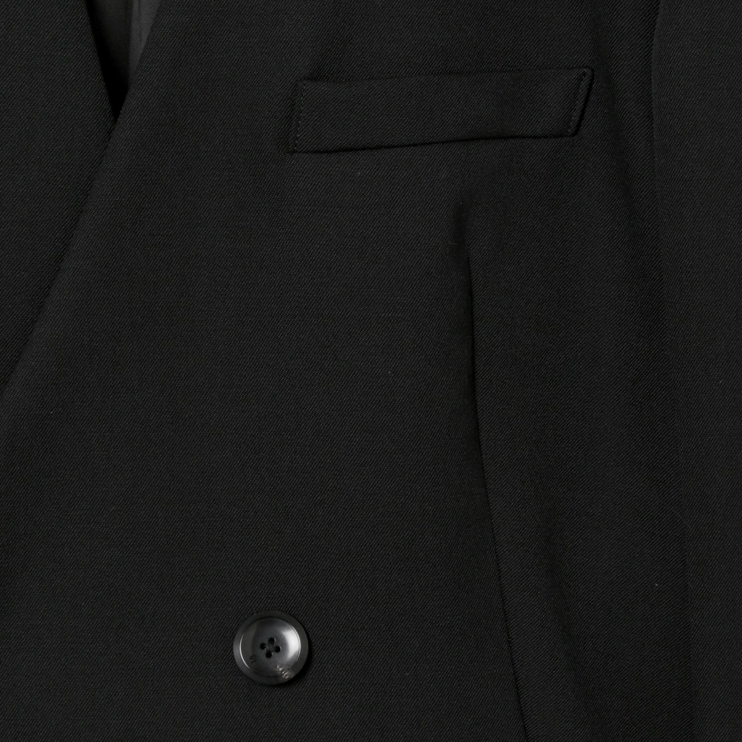 Collar Less Hidden Pocket Coat / black