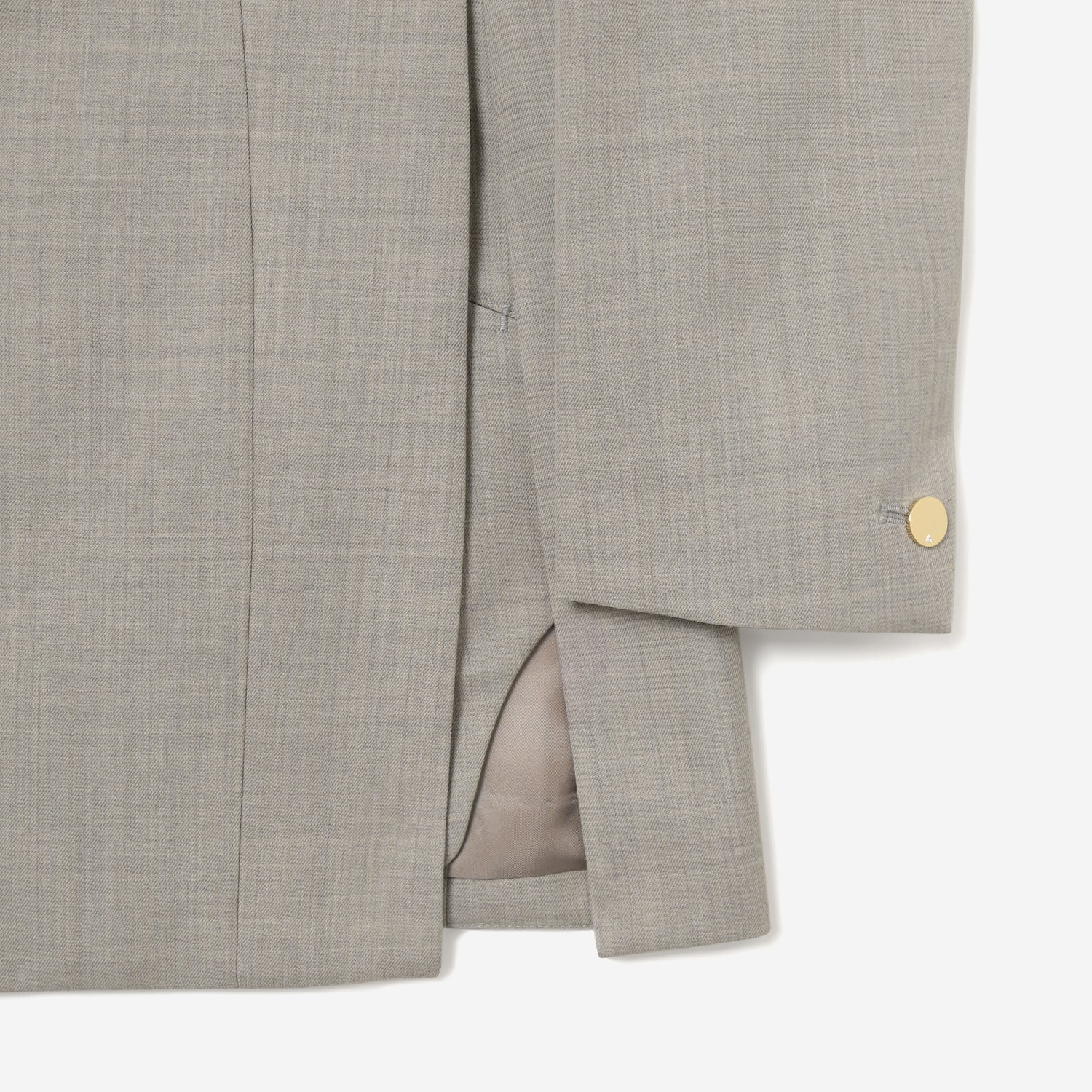 Collar Less Hidden Pocket Jacket / beige