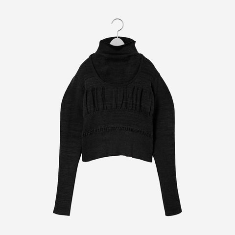 Layered Neck Top / black