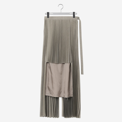 Cutout Pleats Skirt / beige