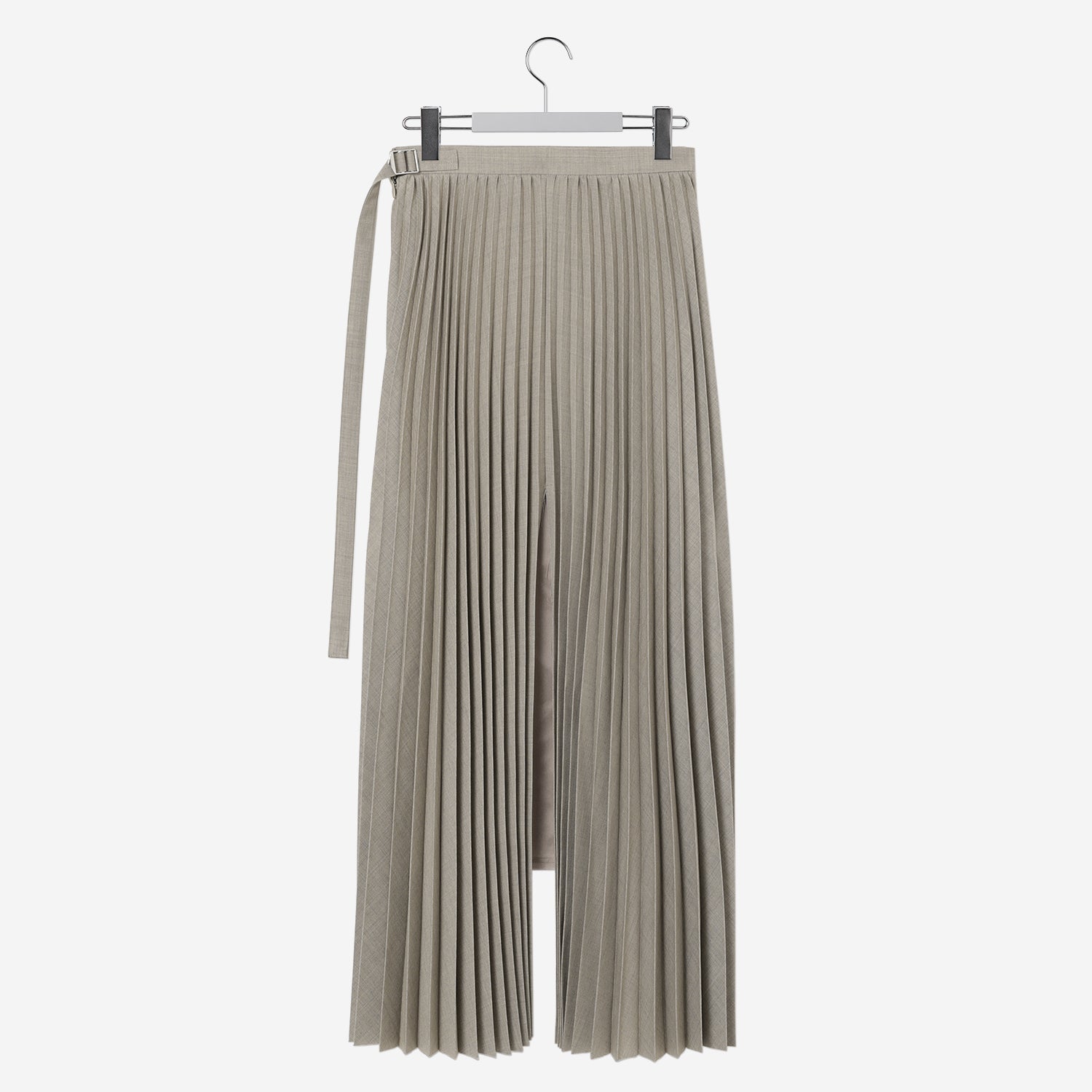 Cutout Pleats Skirt / beige