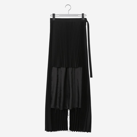 Cutout Pleats Skirt / black