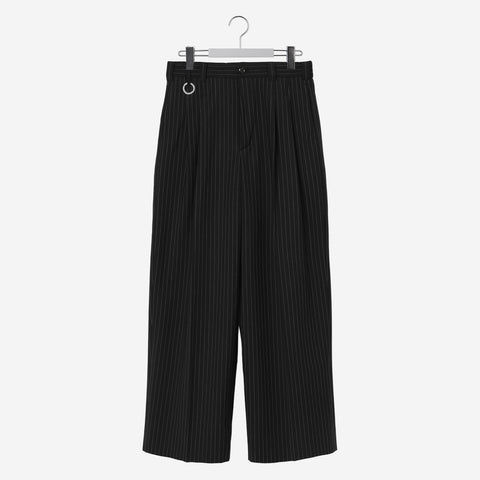 Extra Volumed Tapered Pants / black stripe