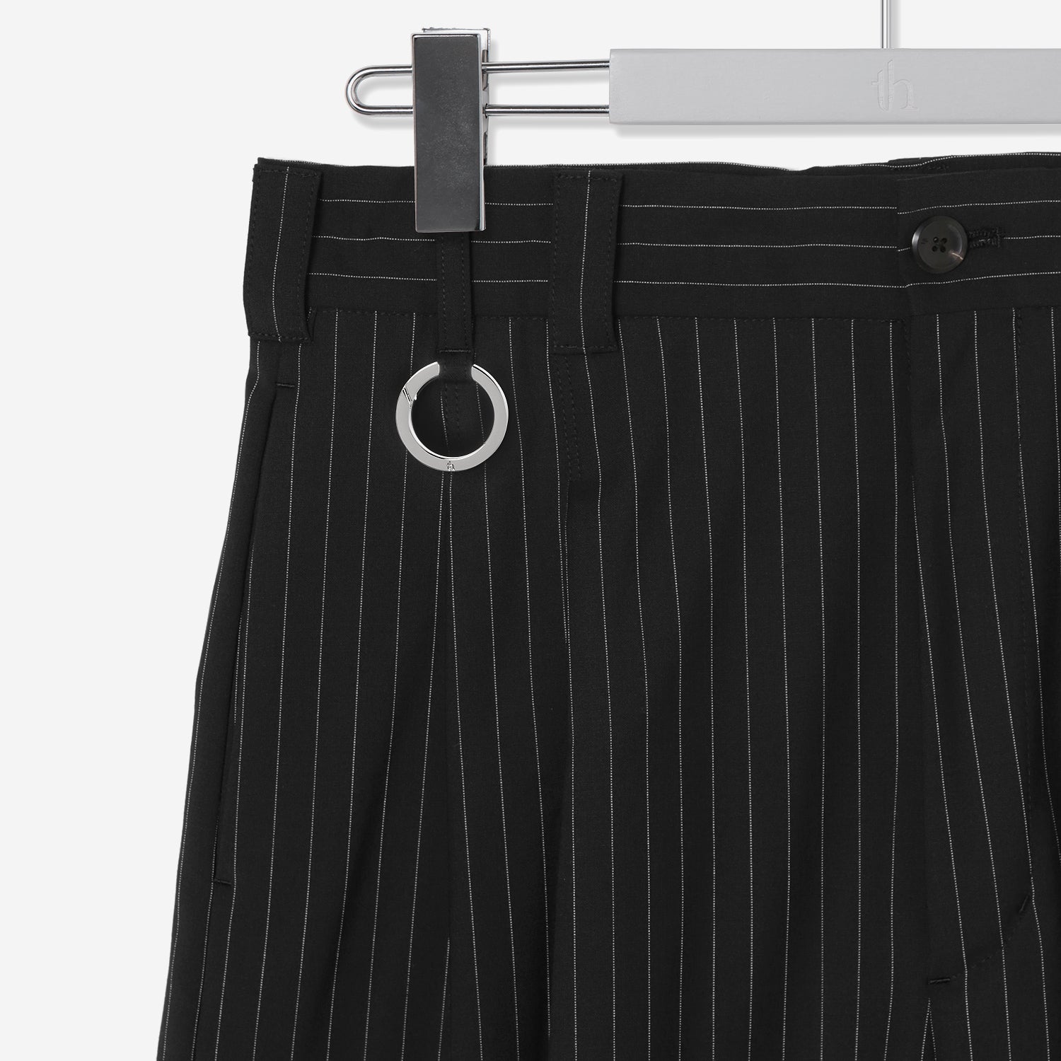 Extra Volumed Tapered Pants / black stripe