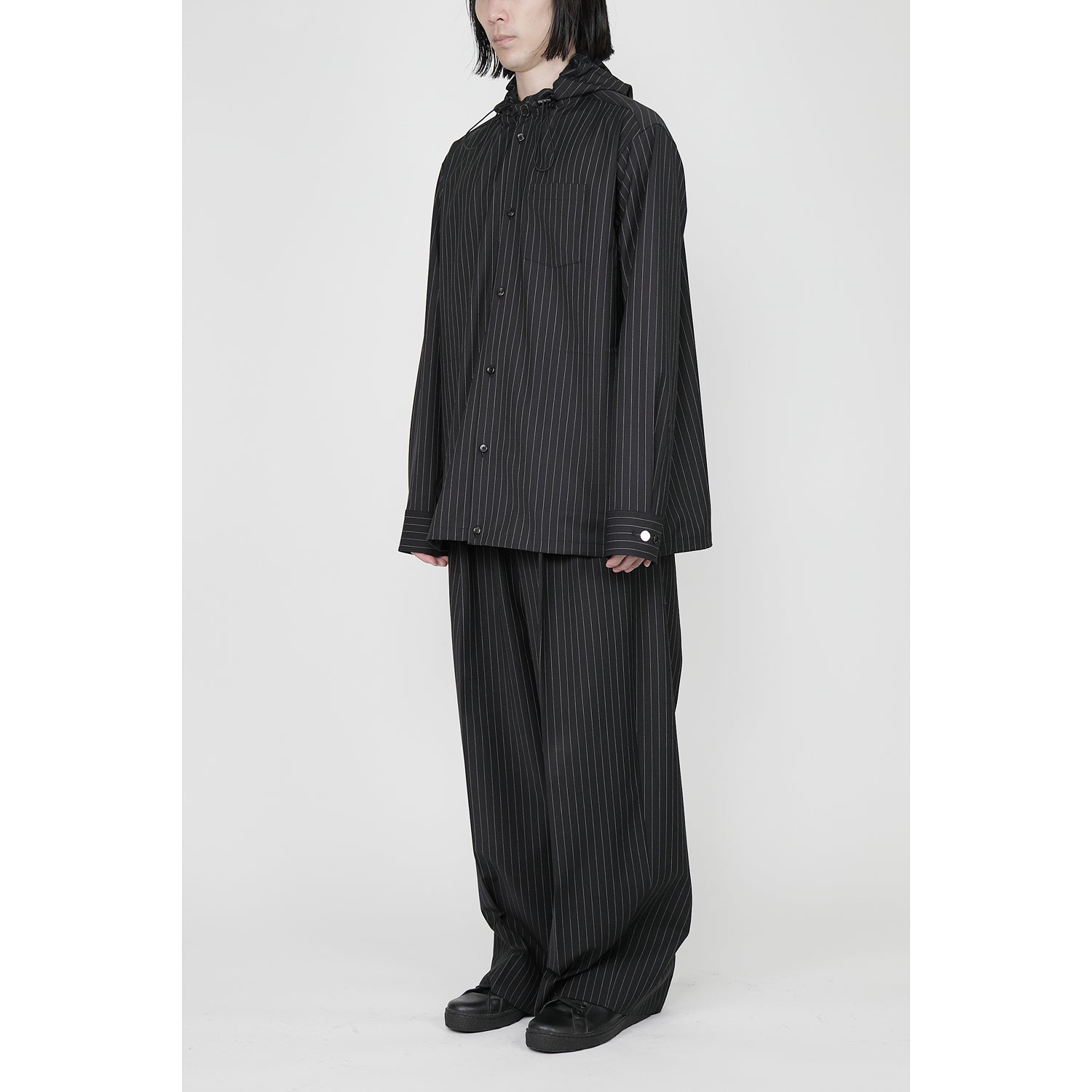 Hooded Shirt / black stripe – th products