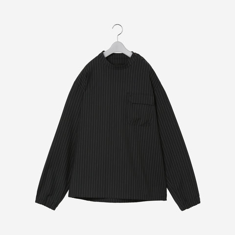 Mockneck Long Sleeve Top / black stripe