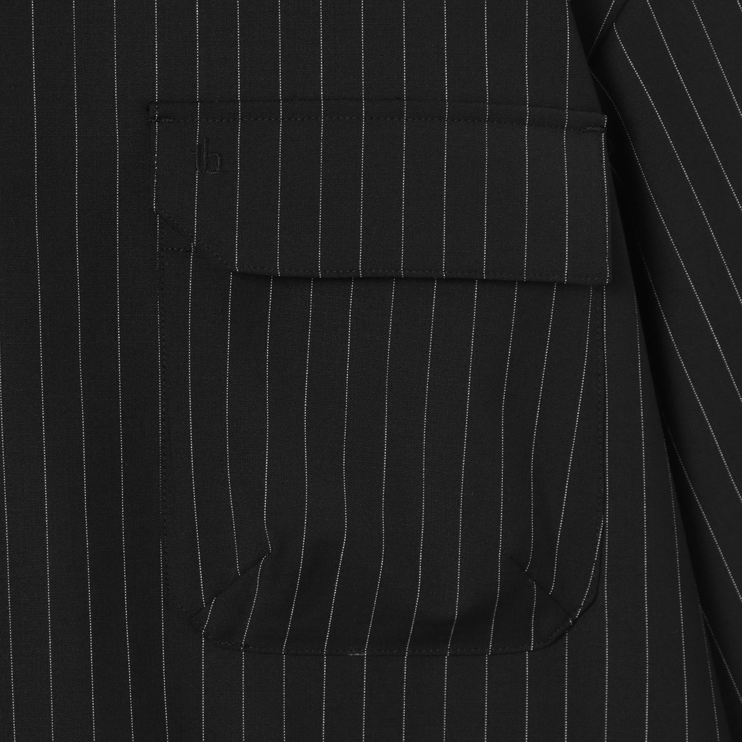 Mockneck Long Sleeve Top / black stripe