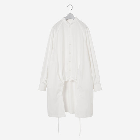 Gathered Shirt Dress / white