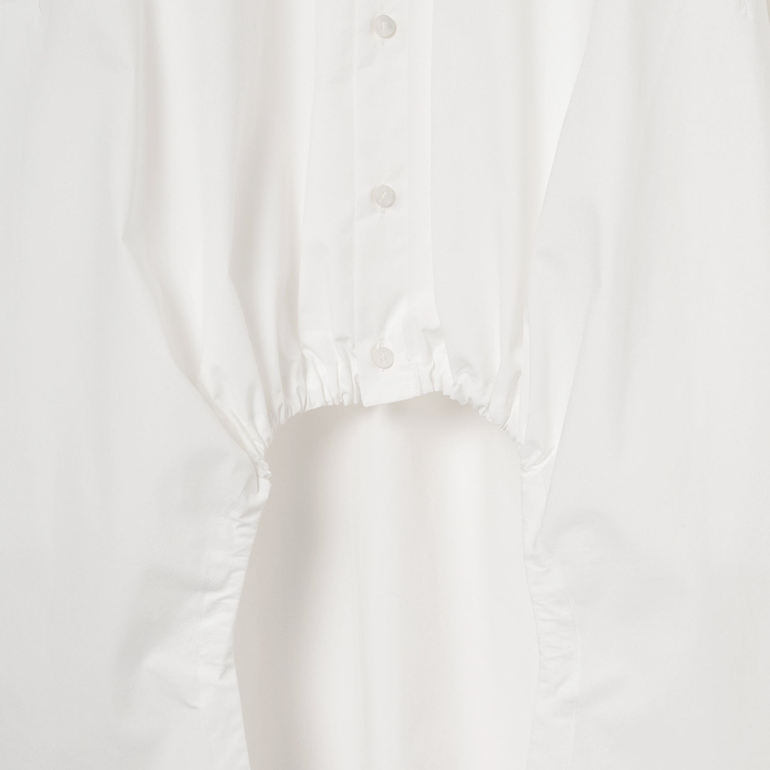 Gathered Shirt Dress / white