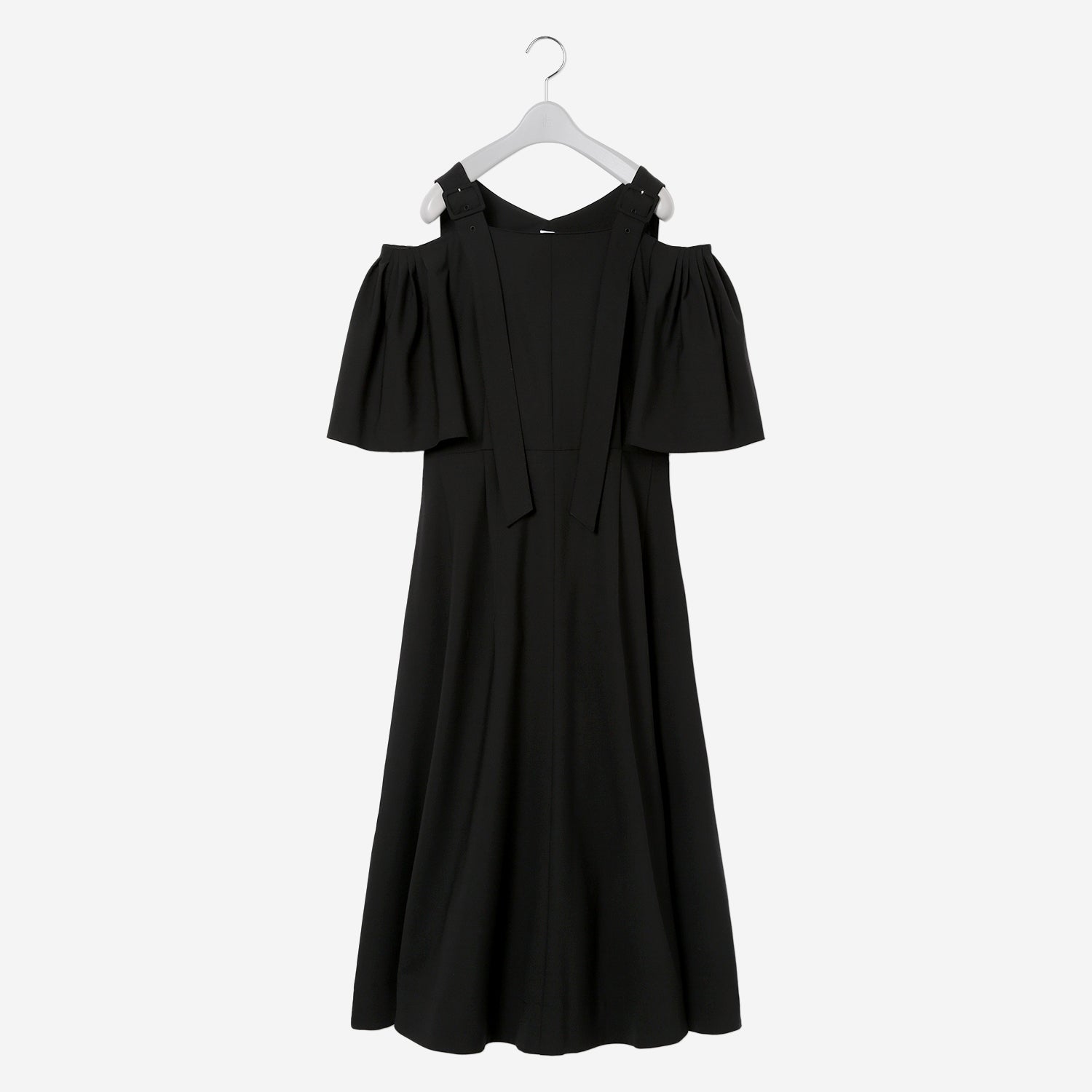 Volumed Sleeve Dress / black