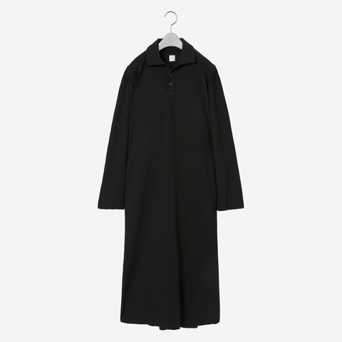 Pleats Knitted Polo Dress / black