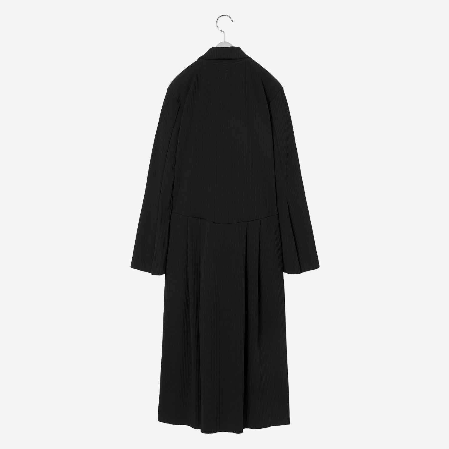Pleats Knitted Polo Dress / black