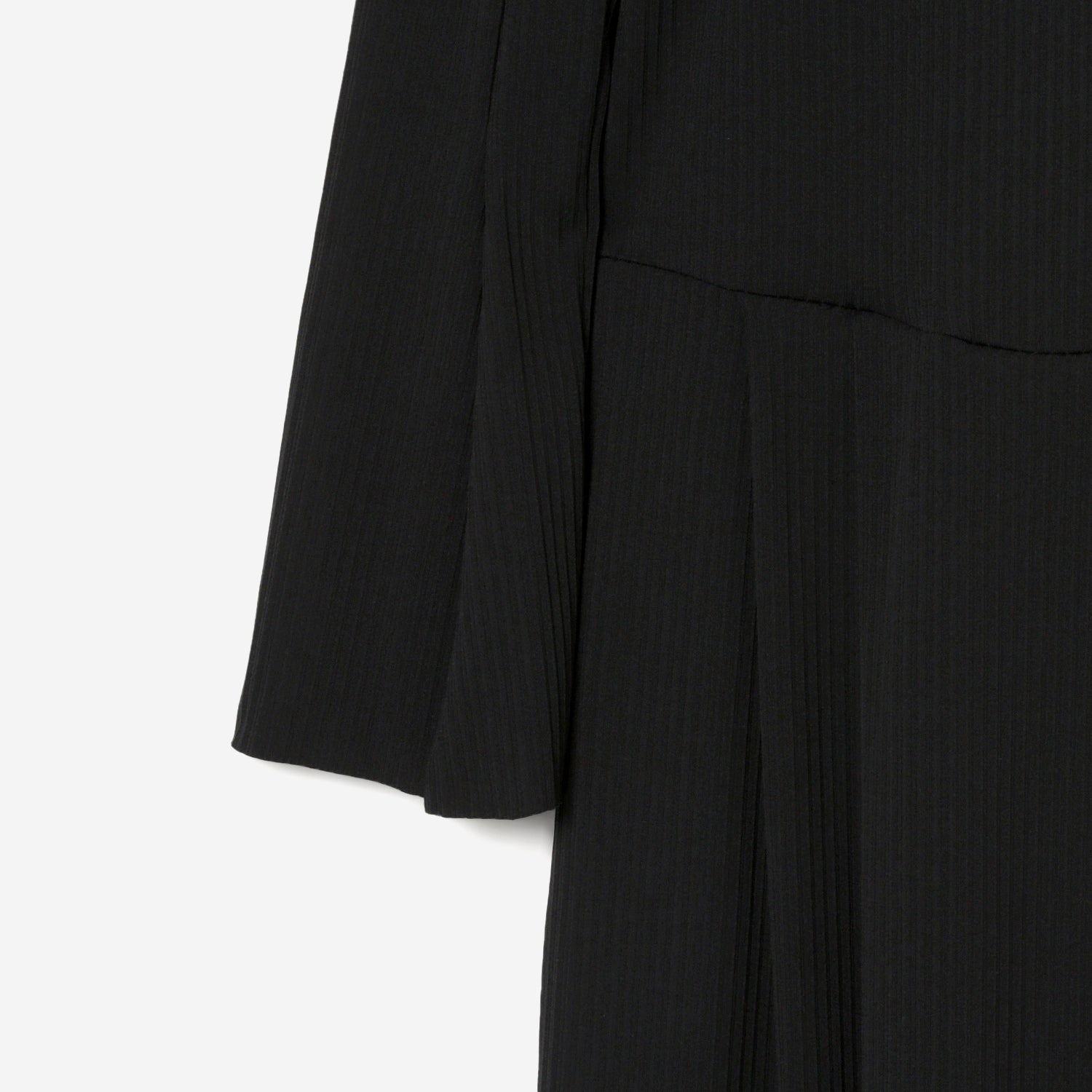 Pleats Knitted Polo Dress / black