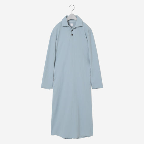 Pleats Knitted Polo Dress / blue