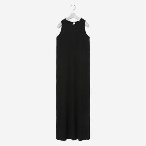 Pleats Knitted No Sleeve Dress / black