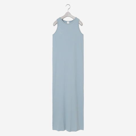 Pleats Knitted No Sleeve Dress / blue