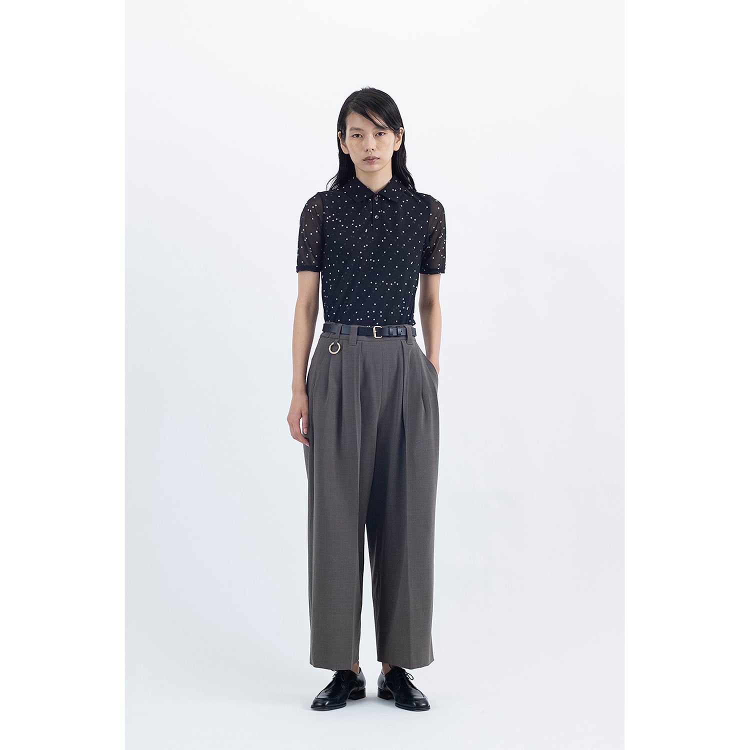 Extra Volumed Cropped Pants / black