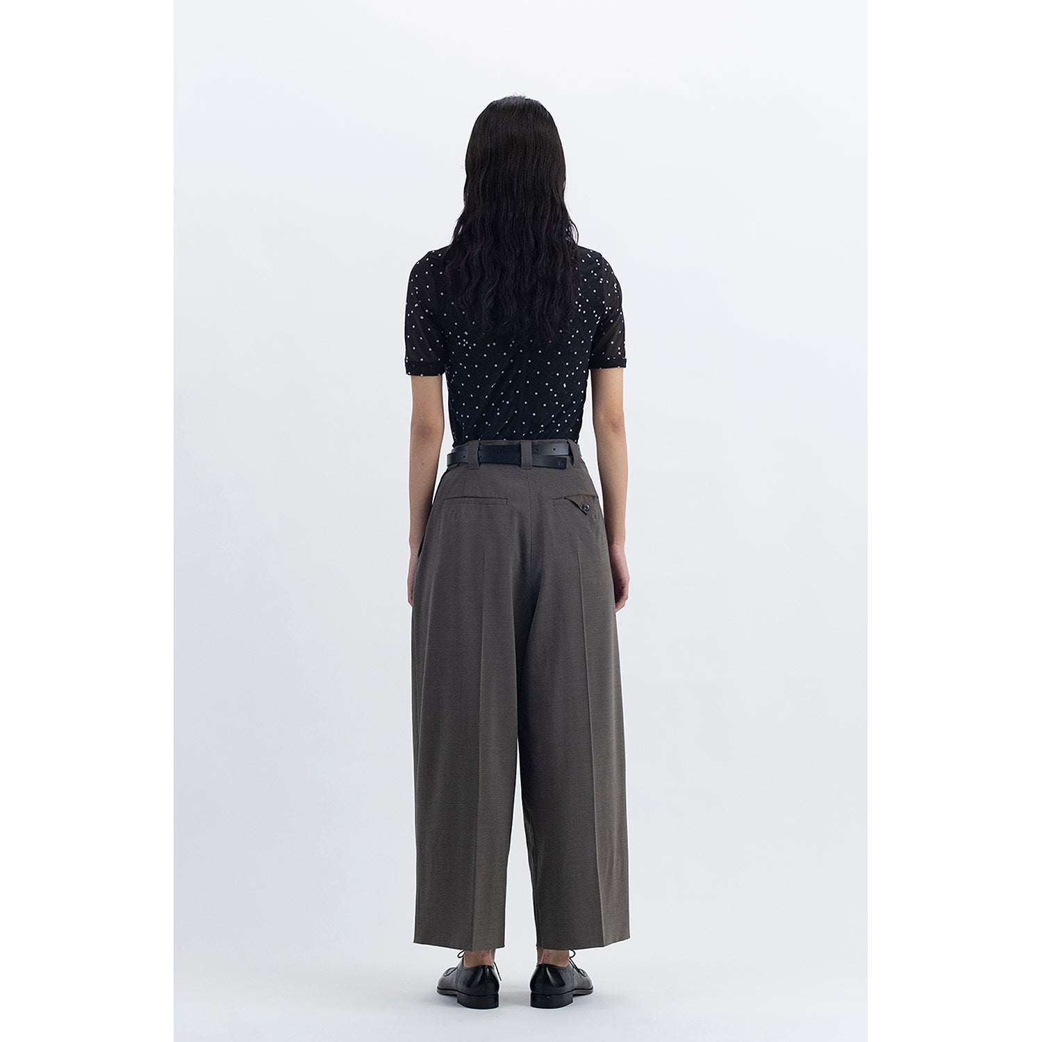 Extra Volumed Cropped Pants / black