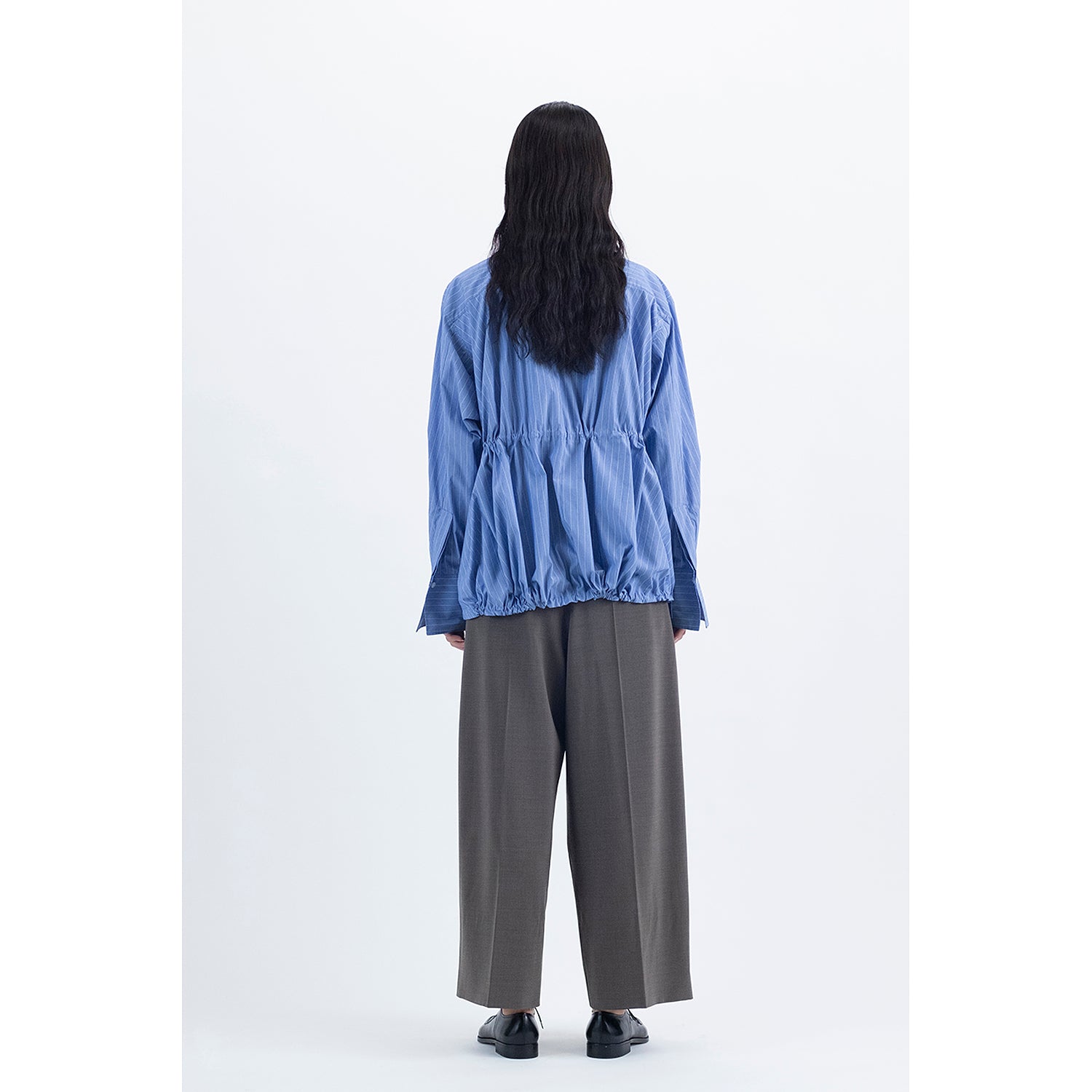 Gathered Shirt / blue stripe