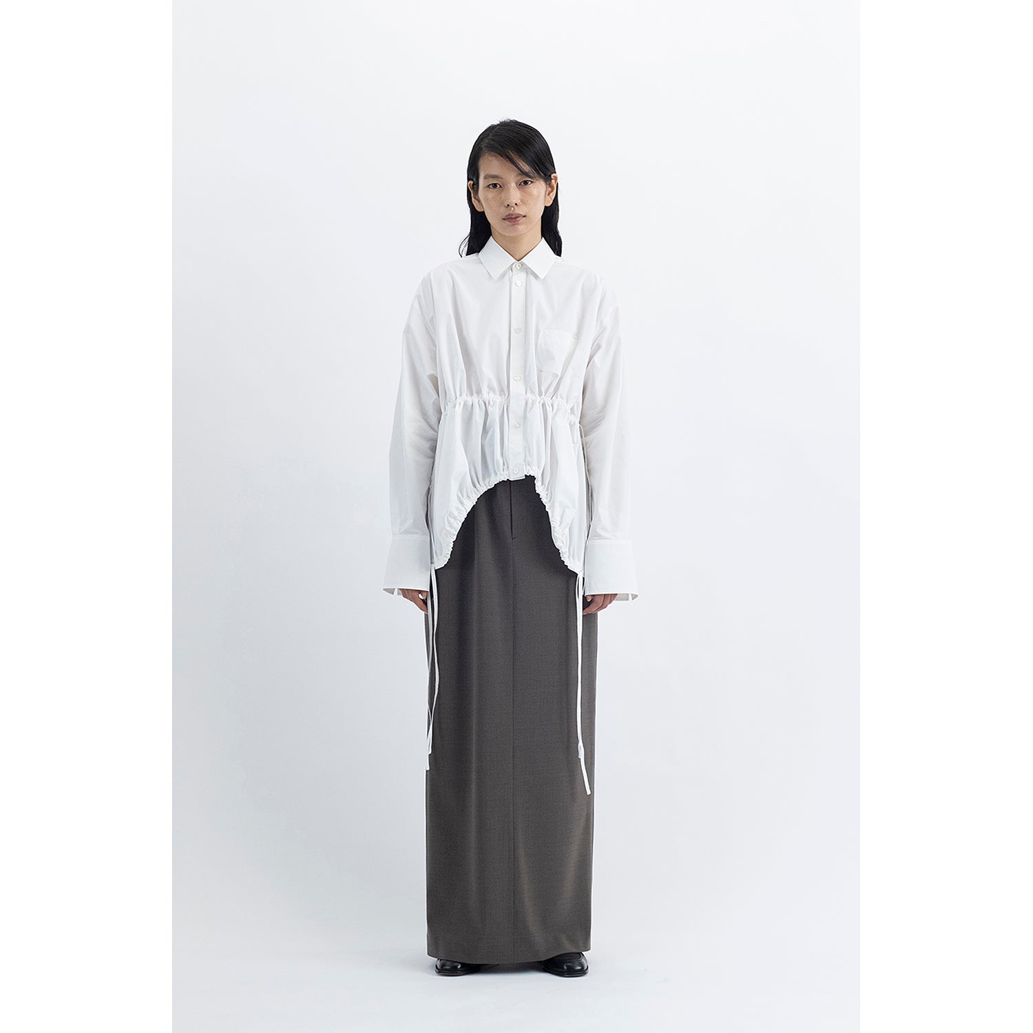 Gathered Shirt / white