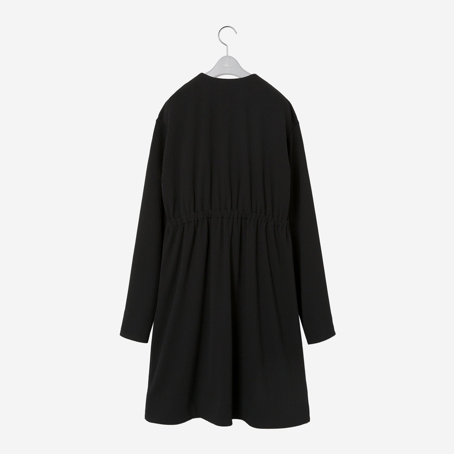 Pleats Knitted Gathered Blouse / black