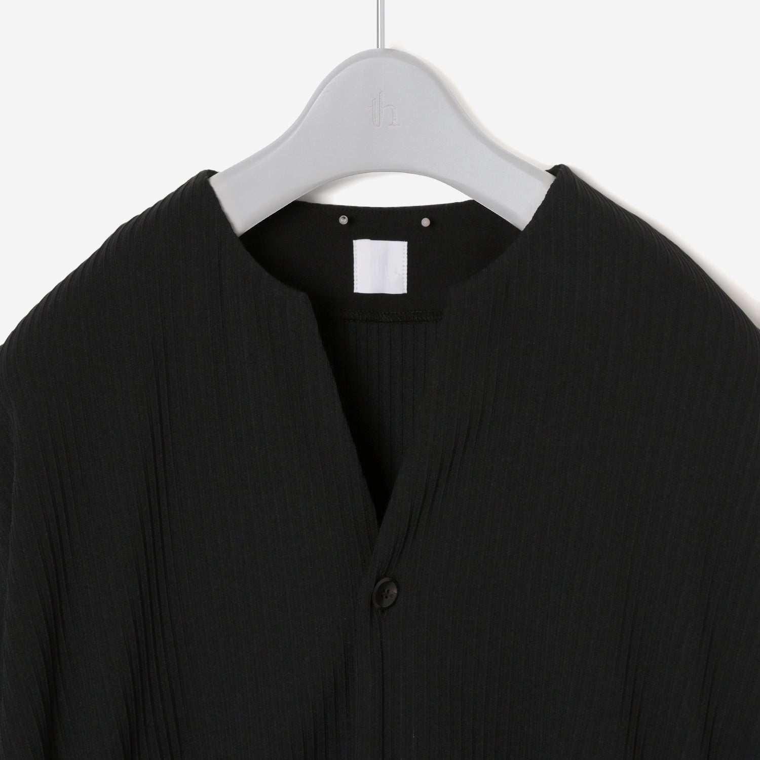 Pleats Knitted Gathered Blouse / black