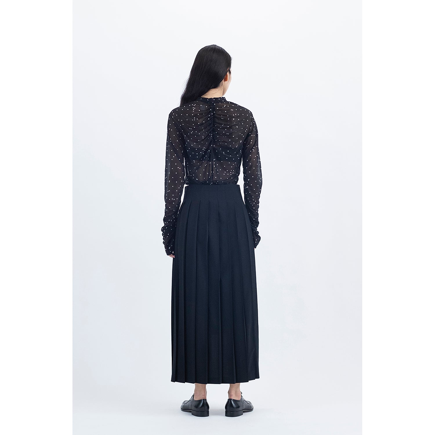 Layerd Pleated Skirt / black