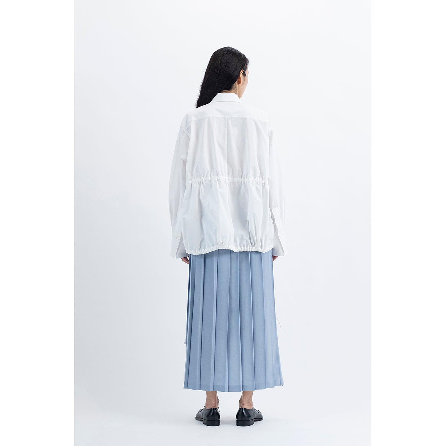 Layerd Pleated Skirt / blue