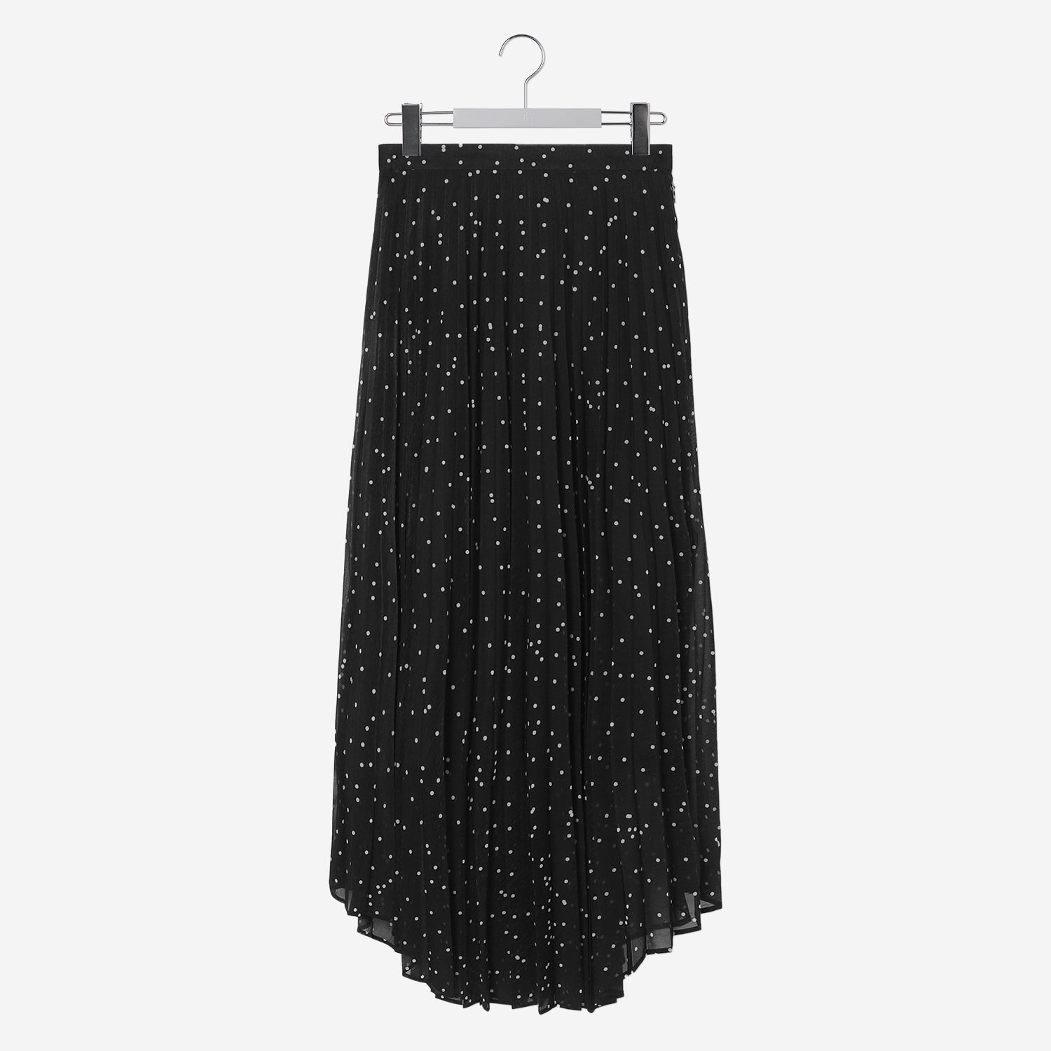 Printed Pleated Skirt / black