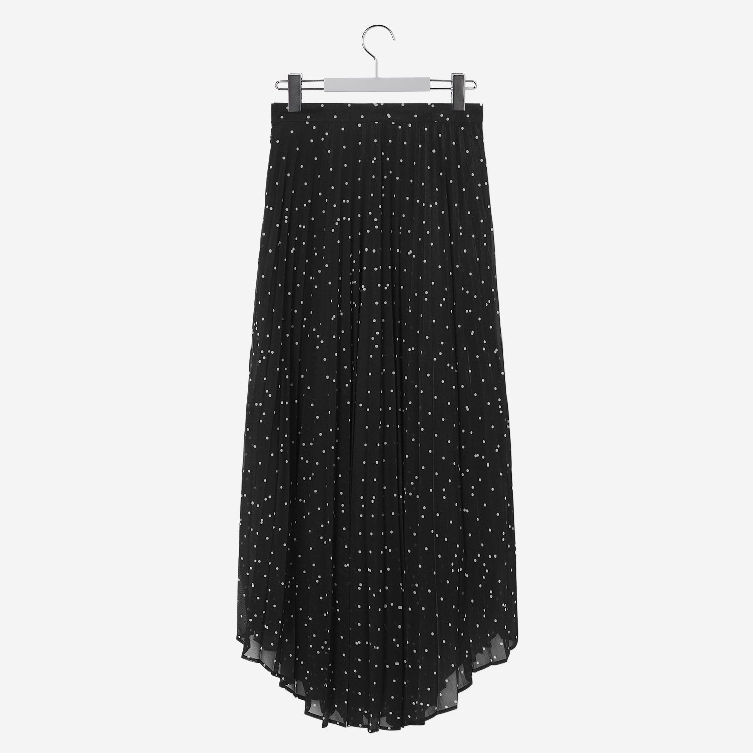 Printed Pleated Skirt / black
