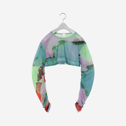 Cropped Print Top / color