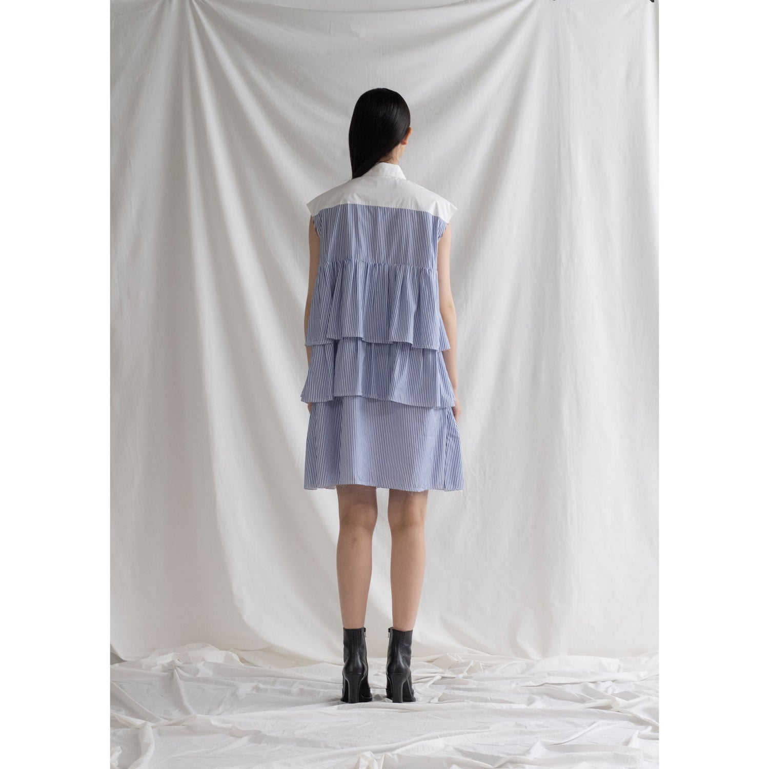 Volume Layered Dress / stripe