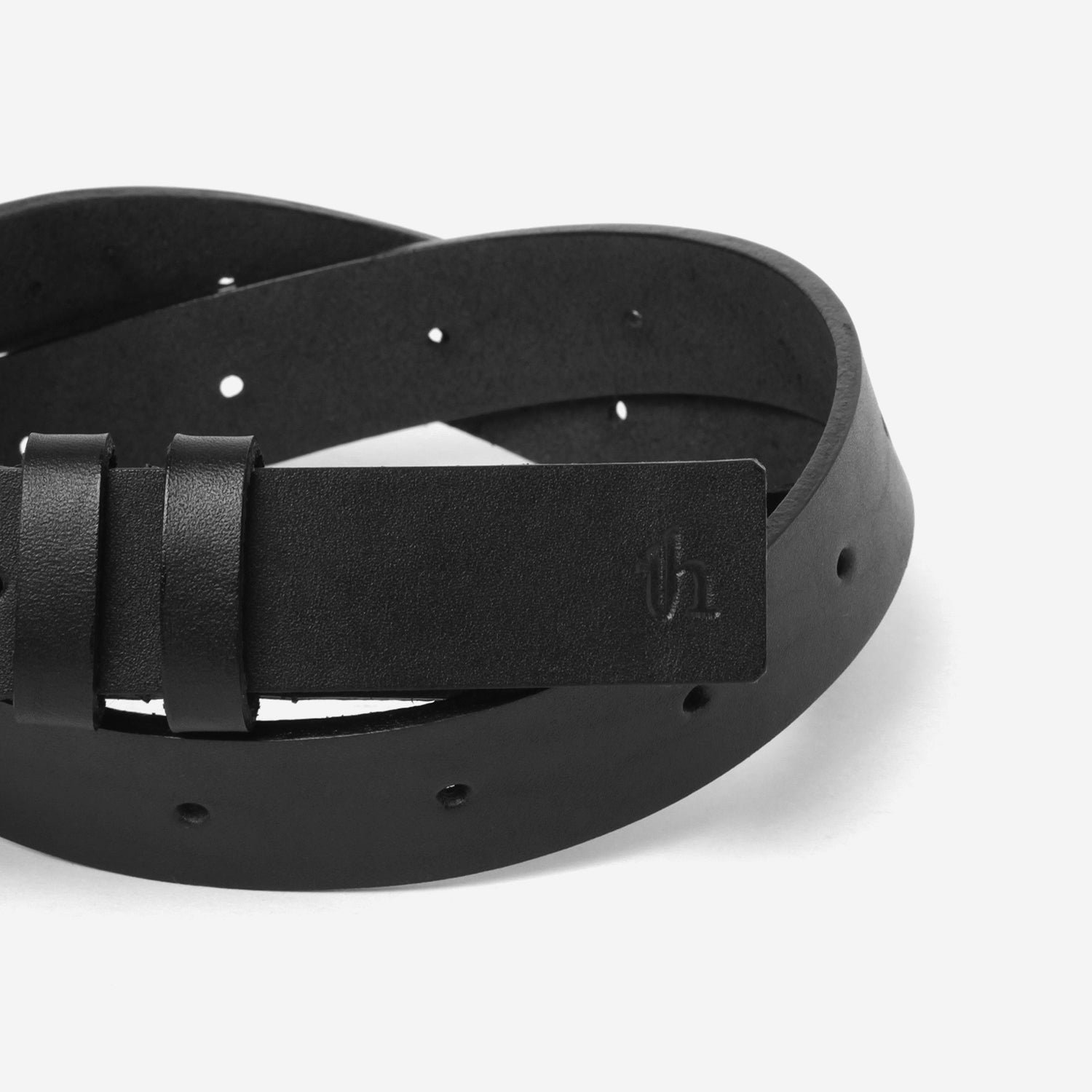 Leather Belt SKI 30 / black × silver