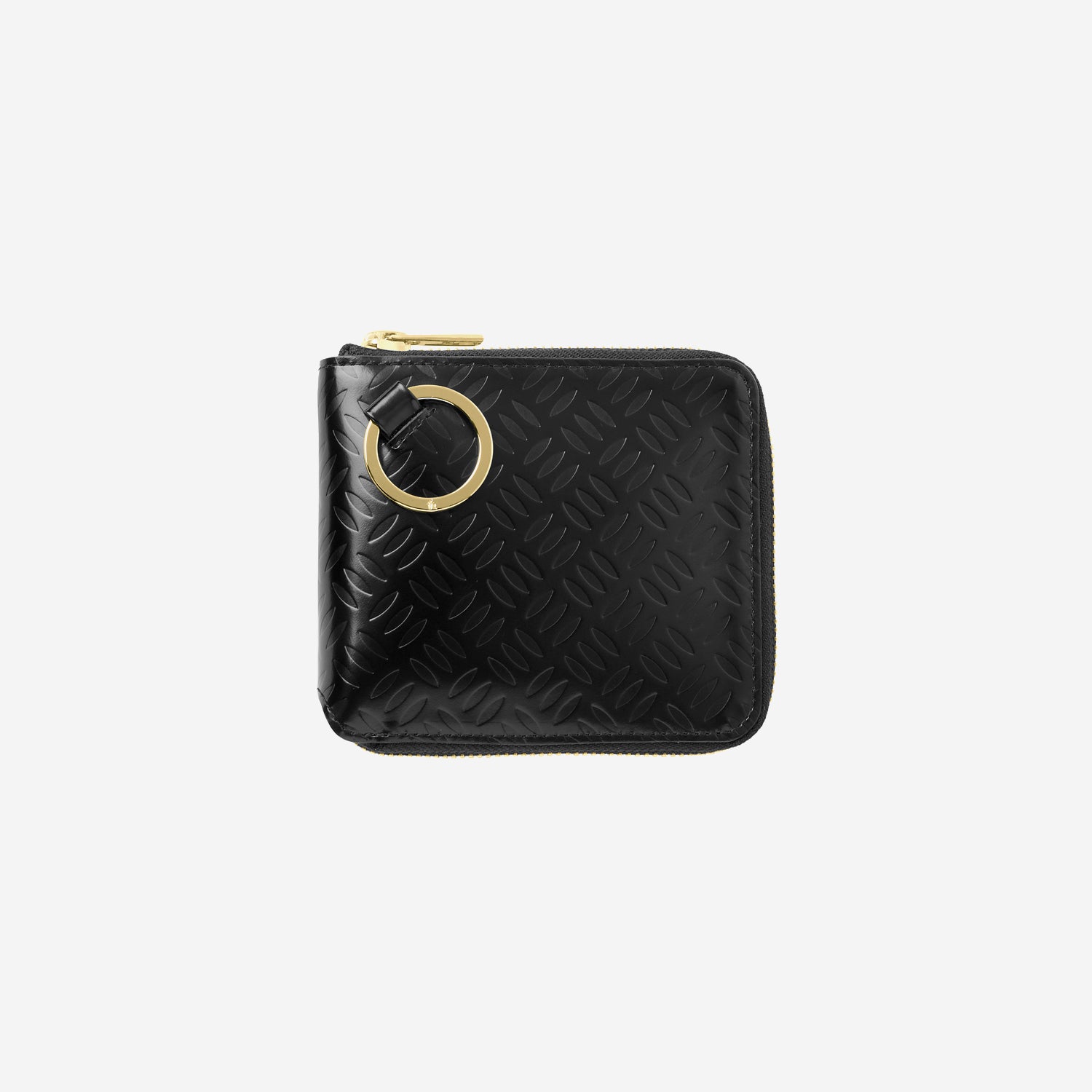 Embossed Zip Around Wallet / black × gold