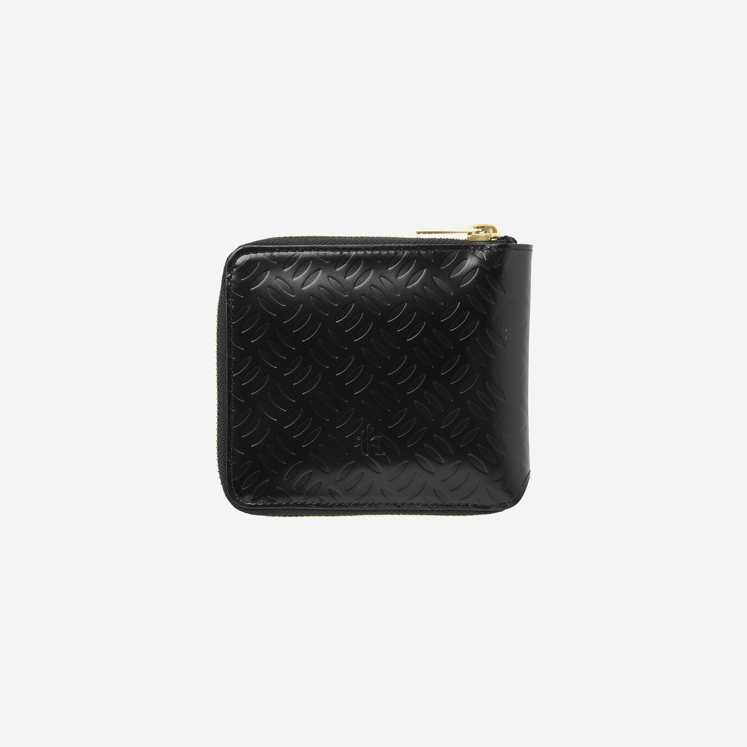 Embossed Zip Around Wallet / black × gold