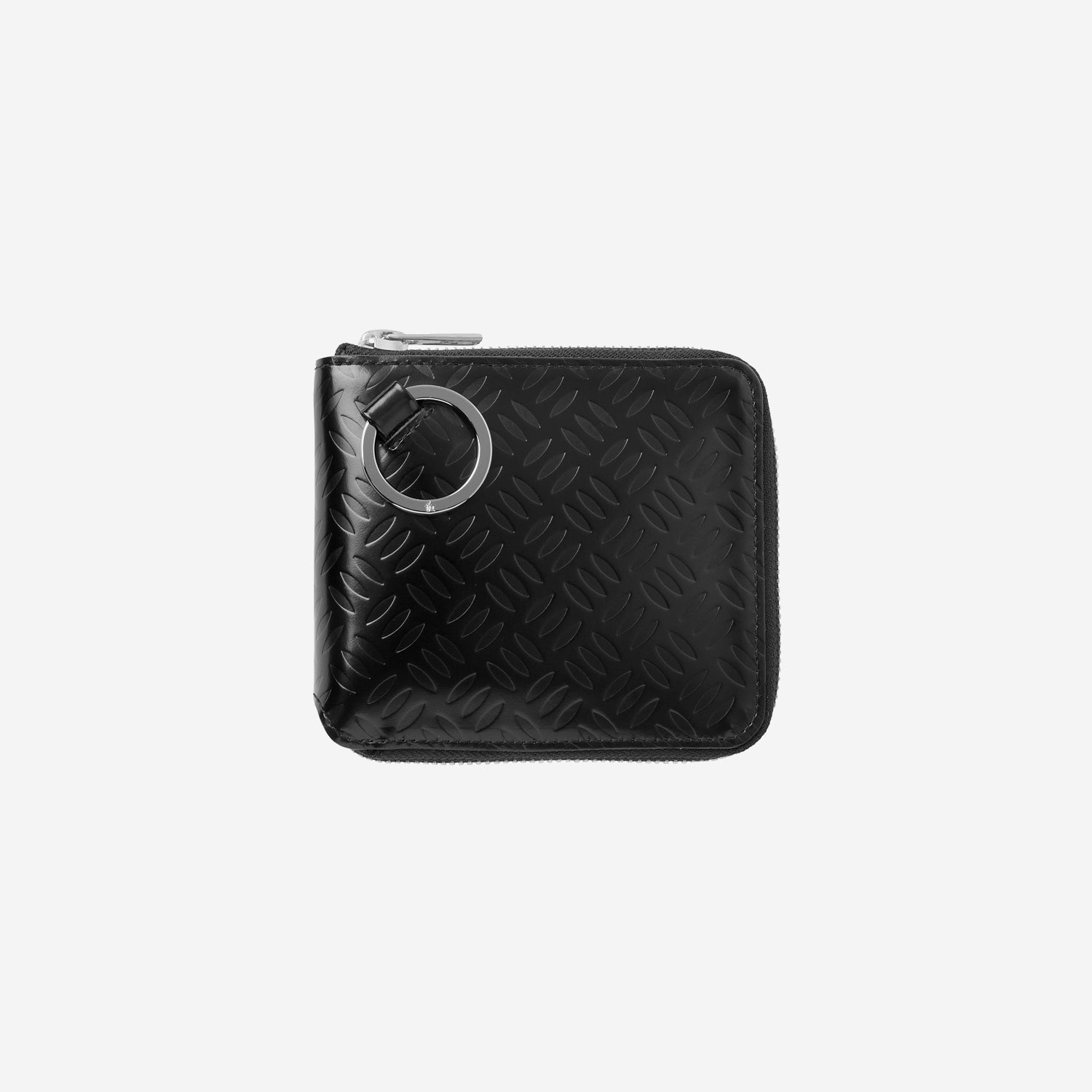 Embossed Zip Around Wallet / black × silver