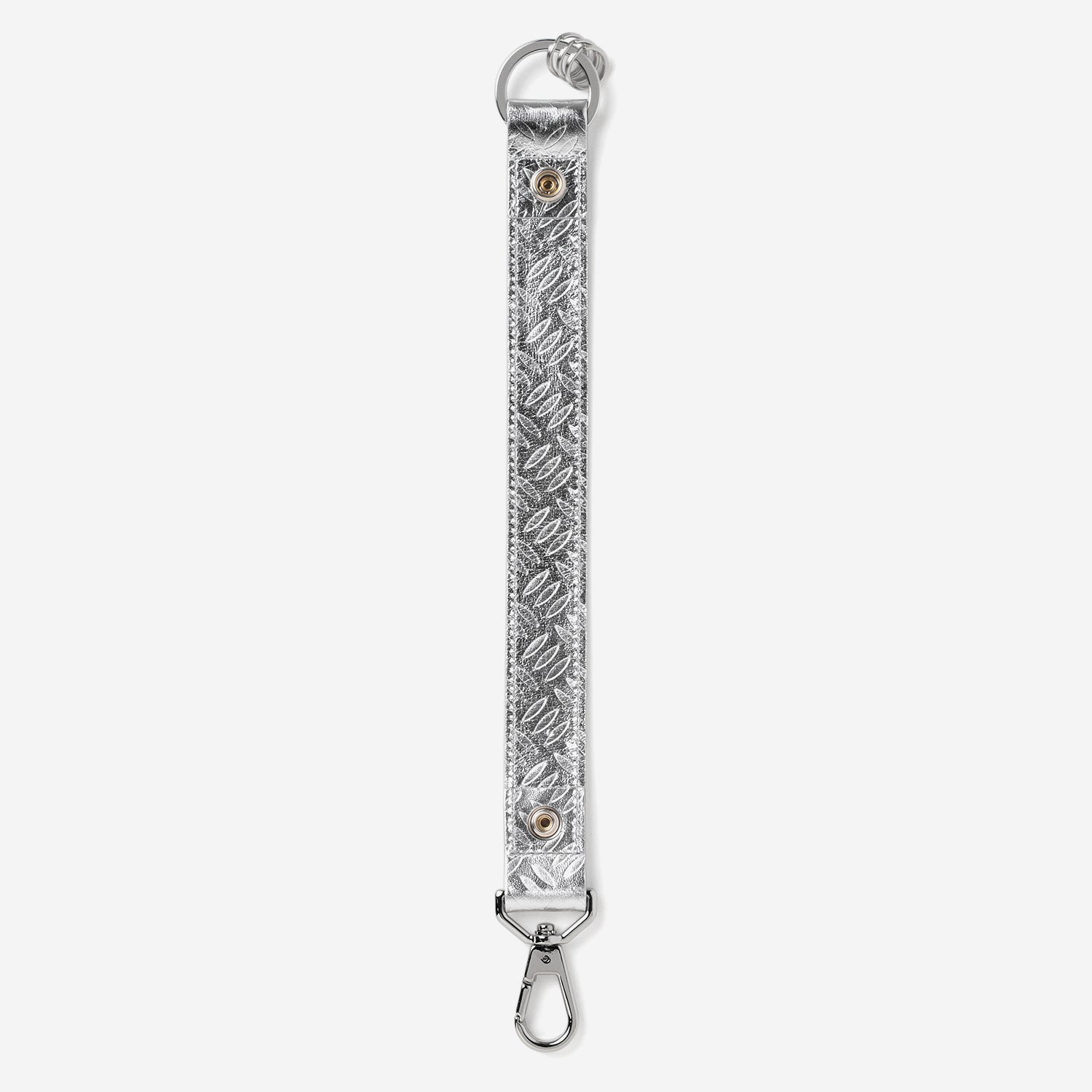 Embossed Key Ring Belt / silver × silver